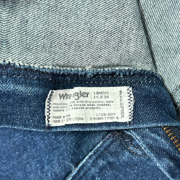Vintage Wrangler Jeans Womens 14 30x32 Blue Dark Wash Straight USA Made 90s - Picture 7 of 11